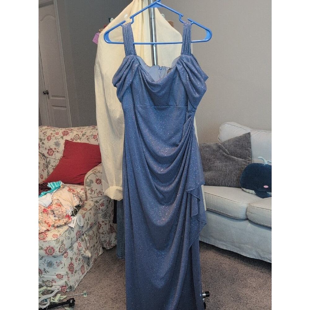Sparkle Periwinkle Blue Evening Gown - Picture 6 of 9